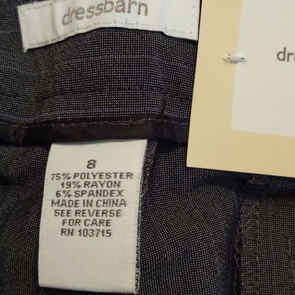 New Dressbarn‎ Women's Sz 8 Classic Signature fit gray dress pants purple stripe - Picture 6 of 9